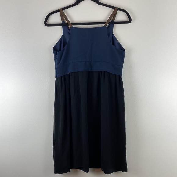 Laila Azhar 100% Silk Dress Sleeveless Blue Black Mini Womens Size 8 - Picture 5 of 5